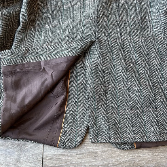 Vintage Hyde Park Union Made Pure Wool Striped Herringbone Tweed Blazer - Picture 9 of 15